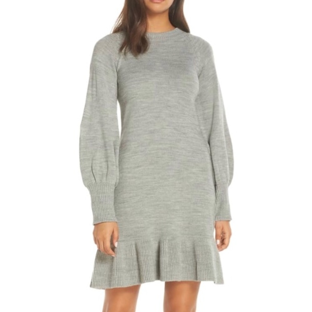 Eliza J Balloon Sleeve Sweater Dress